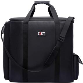 img 2 attached to 🎒 BUBM Padded Nylon Carrying Case for Desktop Computer Tower PC Chassis, Keyboard, Cable, and Mouse - Convenient Transport Tote Bag