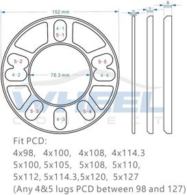 img 3 attached to 🔧 WHEEL CONNECT Универсальный дистанционный кольцевой проставка для колес, толщина 3 мм (1/8 дюйма) - Улучшение производительности для нескольких болтовых шаблонов - 5х100, 5х112, 5х120 и др. - Литой алюминий, комплект из 2 шт.