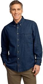 img 1 attached to Company Sleeve Value Denim Shirt Men's Clothing and Shirts