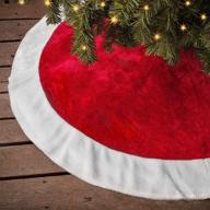 ivenf 48-inch large plush mercerized velvet christmas tree skirt: rustic xmas holiday decorations for a festive look logo