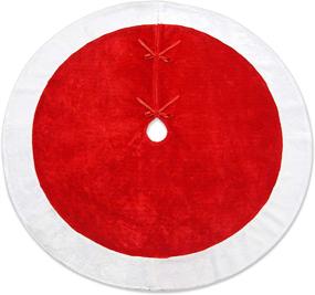 img 2 attached to Ivenf 48-Inch Large Plush Mercerized Velvet Christmas Tree Skirt: Rustic Xmas Holiday Decorations for a Festive Look