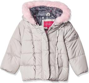 img 4 attached to ❄️ LONDON FOG Girls' Snowsuit Set with Snowbib and Puffer Jacket