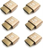 🔌 6-pack 4k hdmi dummy plug for ethereum eth zec btc mining - high-resolution virtual monitor emulator, headless display adapter supports up to 3840x2160@60hz-1080@120hz graphics acceleration logo