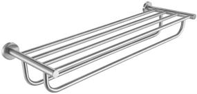img 4 attached to 🛀 JQK Bathroom Towel Rack, Towel Shelf with Double Bar and 24 Inch Length, Wall Mount Holder in Rustproof 304 Stainless Steel, Brushed Finish, TRK100-BN