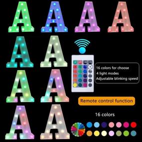 img 2 attached to 🔤 Colorful LED Alphabet Marquee Letter Lights with Remote Control – Light Up Neon Sign, Battery Operated Night Lights for Wedding, Bar, DIY Decoration