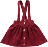 👗 cotton corduroy ruffle suspender skirt - basic plain overall skirts for little toddler girls by mubineo logo