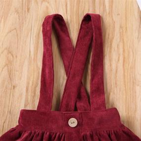 img 1 attached to 👗 Cotton Corduroy Ruffle Suspender Skirt - Basic Plain Overall Skirts for Little Toddler Girls by Mubineo