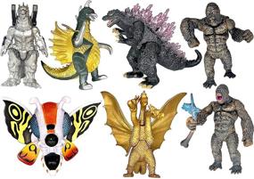 img 4 attached to 🦖 2021 TwCare Set of 7 Godzilla Toys: Movable Joint Action Figures with Carry Bag - Perfect for Kids Birthday Cake Toppers and Playsets