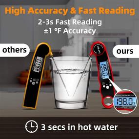 img 2 attached to CILAVI Digital Meat Thermometer for Cooking, BBQ, Baking, and more - Instant Read Kitchen Thermometer with Backlight, Magnet, Ideal for Candy, Oil Deep Fry, Smoker, Roast, Milk, Yogurt, and more - Red