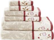 🔴 elevate your bathroom with madison park serene towel set – vibrant red set included! logo