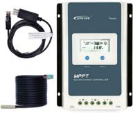 🌞 epever mppt 30a solar charge controller - 30 amp solar charge regulator, mppt 12v/24v auto, max 100v input, negative grounded controller with lcd display for gel, sealed, flooded, and lithium battery charging logo