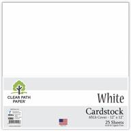 📄 premium white cardstock - 12x12 inch - 65lb cover - 25 sheets by clear path paper: high-quality, heavyweight and smooth finish logo