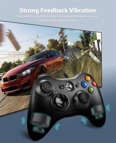 img 2 attached to 🎮 YCCTEAM Wired Controller for Xbox 360, USB Wired Game Controller Gamepad Joystick for Xbox 360/360 Slim/PC Windows 7,8,10 with Dual Vibration and Trigger Buttons - Black