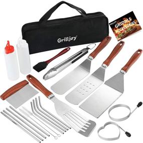 img 4 attached to 🔥 Grilljoy 22PC Griddle Accessories Kit - Exclusive Spatulas Set - Professional Grade Flat Top Grill Kit - Ideal for Griddle Accessories - Perfect Teppanyaki Gift for Men & Women