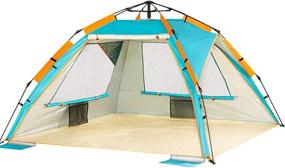 img 4 attached to 🏖️ ZOMAKE Instant Beach Tent 3 - 4 Person, Pop Up Sun Shelter Easy Setup Portable Sun Shade Tent with SPF 50+ UV Protection for Kids & Families