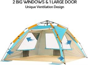 img 2 attached to 🏖️ ZOMAKE Instant Beach Tent 3 - 4 Person, Pop Up Sun Shelter Easy Setup Portable Sun Shade Tent with SPF 50+ UV Protection for Kids & Families