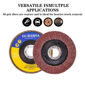 img 2 attached to 🔧 Premium 50 Pack 40 Grit Flap Disc 4.5 inch (115mm) for Fine Grinding, Aluminum Oxide Abrasive - Bevel Type 27, Angle Grinder Flap Disc