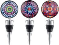 sunbright wine bottle stoppers: adorable kitchen decor & perfect wine gifts, ideal for birthdays, weddings, bars - set of 3 logo