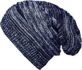 img 3 attached to Stay Cozy and Fashionable with the 2 Pack Winter Slouchy Beanie Hat - Unisex, Knit Soft and Warm Oversized Winter Hats