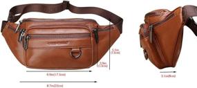 img 3 attached to Vooo4cc Leather Fanny Pack: Men's Genuine Leather Waist Bag for Sport, Travel, and Hiking