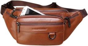 img 1 attached to Vooo4cc Leather Fanny Pack: Men's Genuine Leather Waist Bag for Sport, Travel, and Hiking