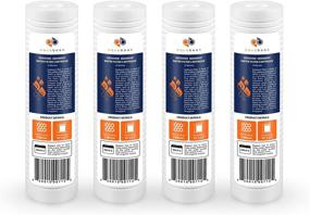 img 4 attached to 🚰 Aquaboon Grooved Sediment Water Filter Cartridge - 5 Micron, 10" x 2.5" - Replacement for 10 inch RO Unit, Whole House Sediment Filtration - Compatible with P5, AP110, WFPFC5002, CFS110, RS14 - Pack of 4