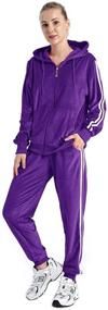 img 4 attached to Jogging Velour Hoodie Pieces Tracksuits Sports & Fitness