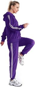 img 3 attached to Jogging Velour Hoodie Pieces Tracksuits Sports & Fitness