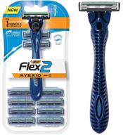 🪒 bic flex 2 hybrid men's twin blade razor set with one handle and 10 cartridges: ultimate shaving performance logo