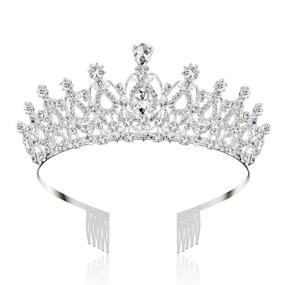 img 4 attached to 👑 Style-5 Makone Crystal Crown and Tiara with Comb - Birthday, Christmas, Halloween, Party, Valentine's Day, Wedding Gift for Girls or Women