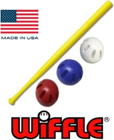 img 2 attached to 🏀 WIFFLE Ball U.S.A Set - 32-inch Bat with Red, White, and Blue Official Balls - 4 Pack + Dare to Soar Wristband!