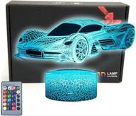 deal best race sports car roadster 3d illusion светодиодная настольная лампа декор ночной свет с 16-цветной сенсорной кнопкой и усилителем логотип