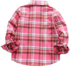 img 3 attached to 👕 Boys' Flannel Button-Down Western Shirts Christmas Outfit. Toddler Buffalo Plaid Long Sleeve Shirts for Boys