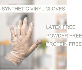 img 3 attached to Vinyl Gloves Disposable Plastic Synthetic Cleaning Supplies