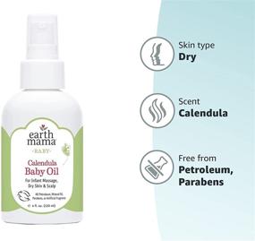 img 2 attached to 👶 Calendula Baby Oil by Earth Mama for Infant Massage, 4-Fluid Ounce