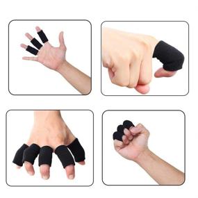 img 1 attached to 🖐️ Elastic Finger Sleeves for Sports Support & Thumb Brace, Arthritis Protector Breathable Cover for Trigger Finger, Cracking, Arthritis & Callus Relief