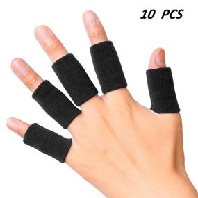 img 4 attached to 🖐️ Elastic Finger Sleeves for Sports Support & Thumb Brace, Arthritis Protector Breathable Cover for Trigger Finger, Cracking, Arthritis & Callus Relief