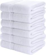 🏖️ utopia towels - pack of 6 medium cotton towels, white, 24x48 inches: ideal for pool, spa, and gym - lightweight, absorbent, and quick drying logo