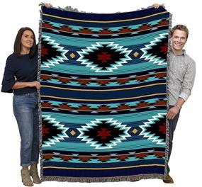 img 4 attached to 🏕️ Balpinar - Authentic Southwest Native American Inspired Tribal Camp Blanket - 100% Cotton Woven Throw (72x54) - Made in The USA