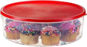 img 1 attached to 🥧 Set of 2 - Zilpoo Plastic Round Food Storage Containers with Lid, 10.5" Covered Pie Keeper, Christmas Cookie & Cupcake Carrier, Cheesecake Holder Duo