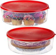 🥧 set of 2 - zilpoo plastic round food storage containers with lid, 10.5" covered pie keeper, christmas cookie & cupcake carrier, cheesecake holder duo логотип