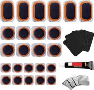 🚲 koarel bike tire repair kit - bicycle inner tube puncture patch kit with 24 vulcanizing patches, sandpaper, metal rasp, portable storage box for cycling, motorcycle, bmx, atvs, inflatable rubber logo