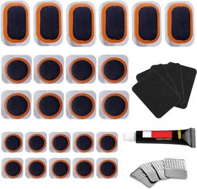 img 4 attached to 🚲 KOAREL Bike Tire Repair Kit - Bicycle Inner Tube Puncture Patch Kit with 24 Vulcanizing Patches, Sandpaper, Metal Rasp, Portable Storage Box for Cycling, Motorcycle, BMX, ATVs, Inflatable Rubber