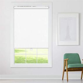 img 4 attached to 🪟 Keego Cordless Roller Blinds and Shades for Windows - Spring Roller Shades - Cordless Privacy Room Darkening Window Cover for Home & Office [White Blackout, 33" W x 76" H (Inch)]