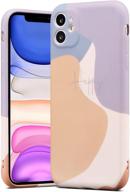 📱 eyzutak morandi color case for iphone 11 6.1 - soft tpu silicone case, ultra-thin cover with irregular lines, full body protection and camera cover - happy logo