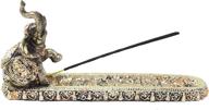 🐘 gold thai elephant buddha wraps incense burner holder: no sales tax! perfect feng shui gift (g16555) lucky figurine home decor idea логотип
