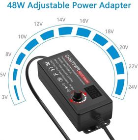 img 3 attached to 🔌 SHNITPWR AC к DC адаптер 3V-24V 2A 48W с переключающимся блоком питания с 14 советами и конвертером полярности - регулируемое напряжение, диапазон ампер 1A-2A