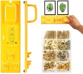 img 4 attached to 🖼️ Optimized Picture Hanging Kit: Picture Frame Hanger Tool with 220 Pieces Heavy Duty Photo Hanger Accessories, Including Multifunction Picture Frame Level Ruler, Bubble Level, and Measuring Tool for Accurate Marking Position