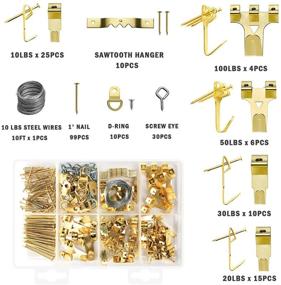 img 3 attached to 🖼️ Optimized Picture Hanging Kit: Picture Frame Hanger Tool with 220 Pieces Heavy Duty Photo Hanger Accessories, Including Multifunction Picture Frame Level Ruler, Bubble Level, and Measuring Tool for Accurate Marking Position