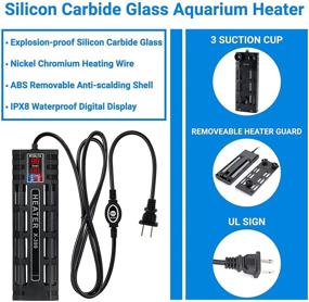 img 3 attached to 🐠 HiTauing Submersible Aquarium Heater: Advanced Silicon Carbide Fish Tank Heater with Over Temperature Protection and Anti-Dry Burning Function - Ideal for Freshwater and Saltwater Systems (200W/300W/500W)